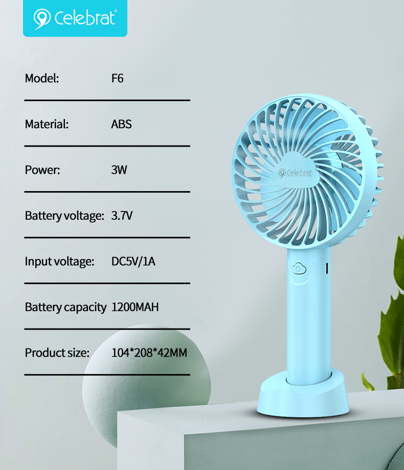 Celebrat F6 Portable Handheld Fan parameter