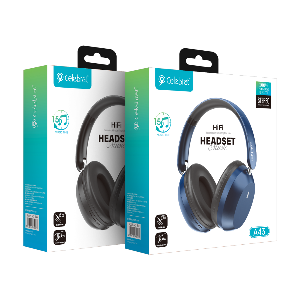Celebrat A43 Bluetooth headphones packaging