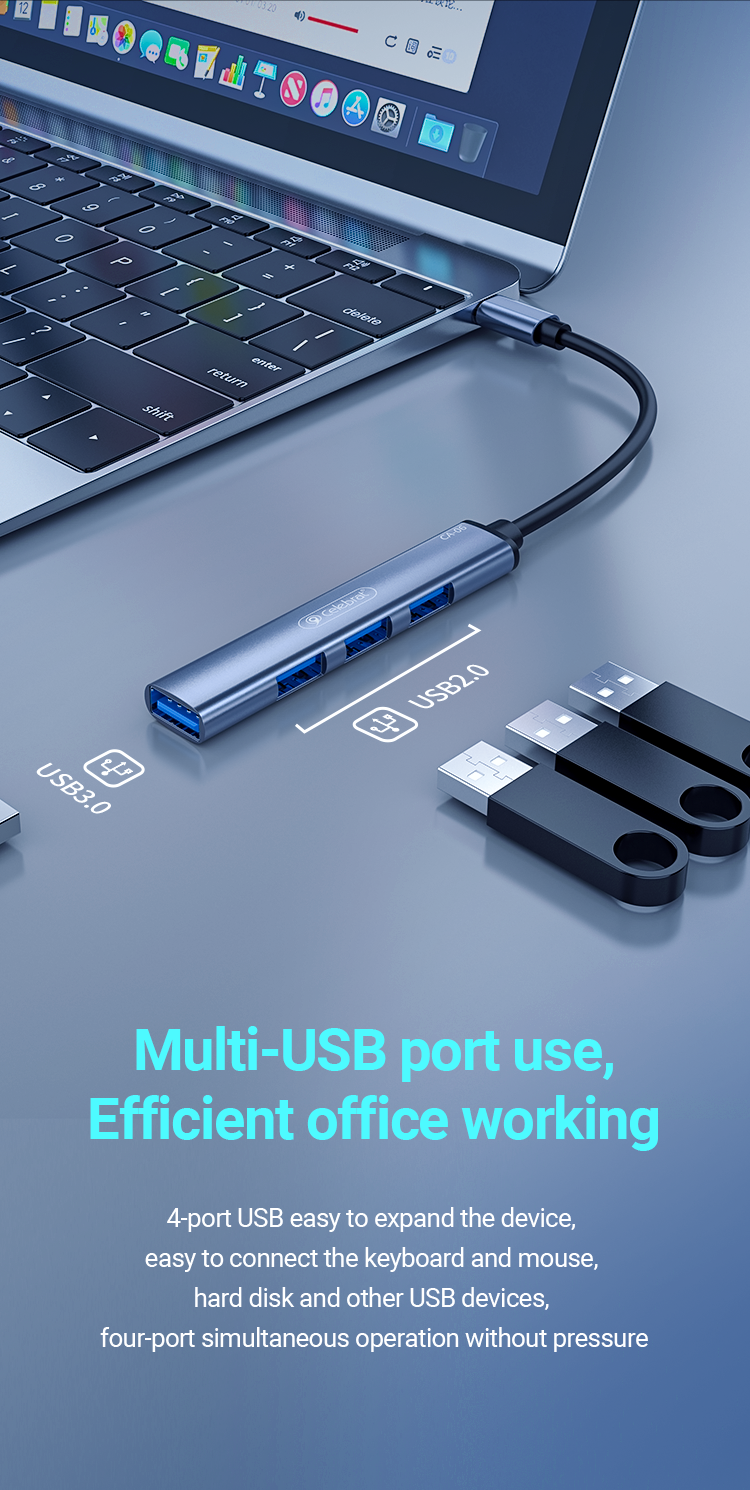 Multi-USB port use, efficient office working