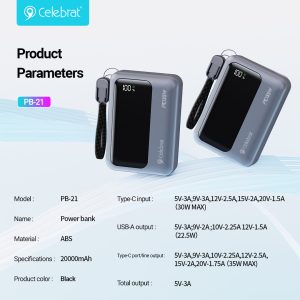 Celebrat PB-21 Power Bank Parameter Imagine