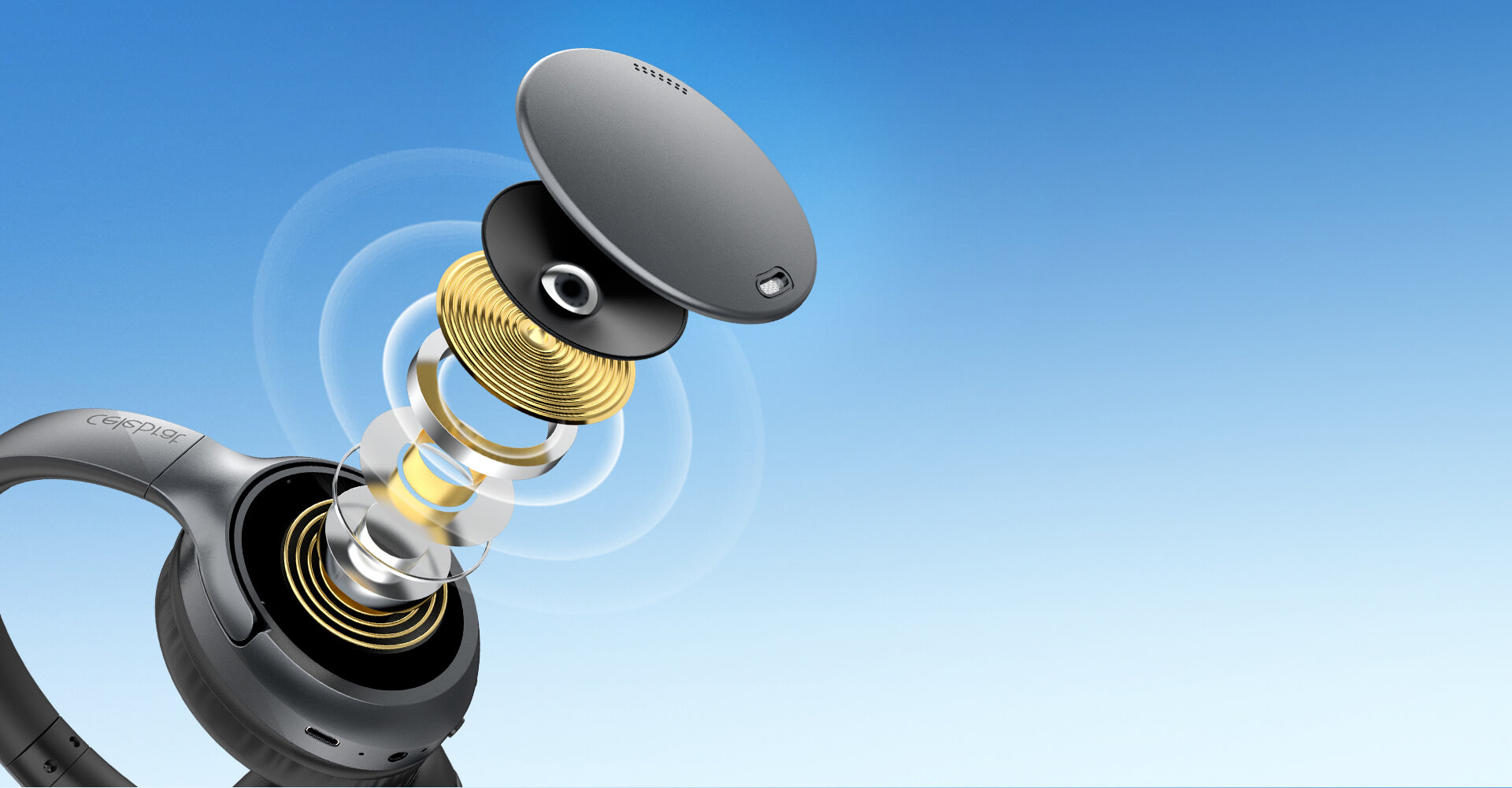 Celebrat A41 Wireless Headphones Scene Display