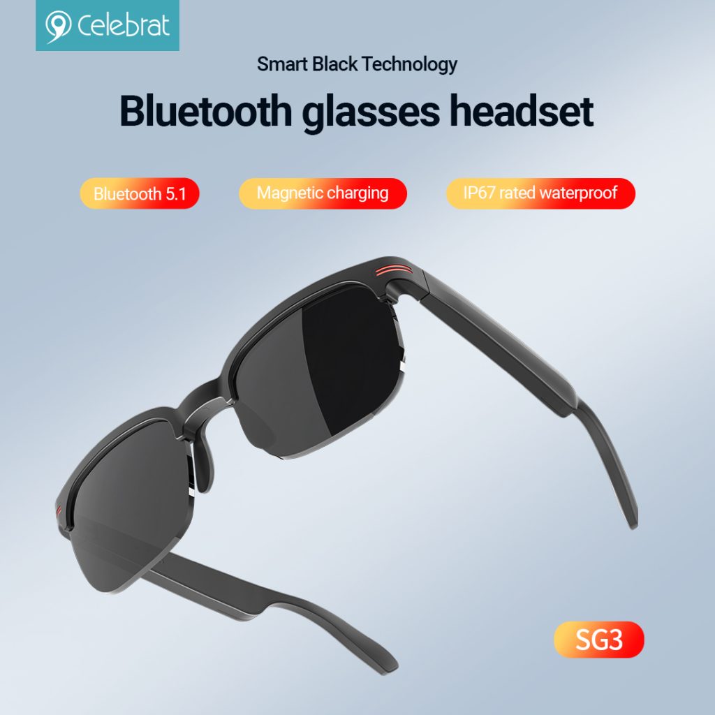 Smart Black Technology Bluetooth glasses headset