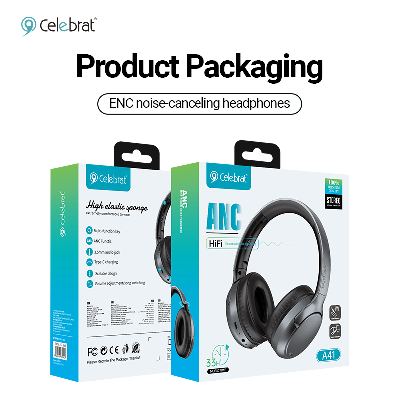 Celebrat A41 Wireless Headphones Packaging Imagine