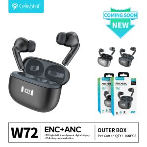 Hot-selling W72 ENC+ANC TWS Earbuds