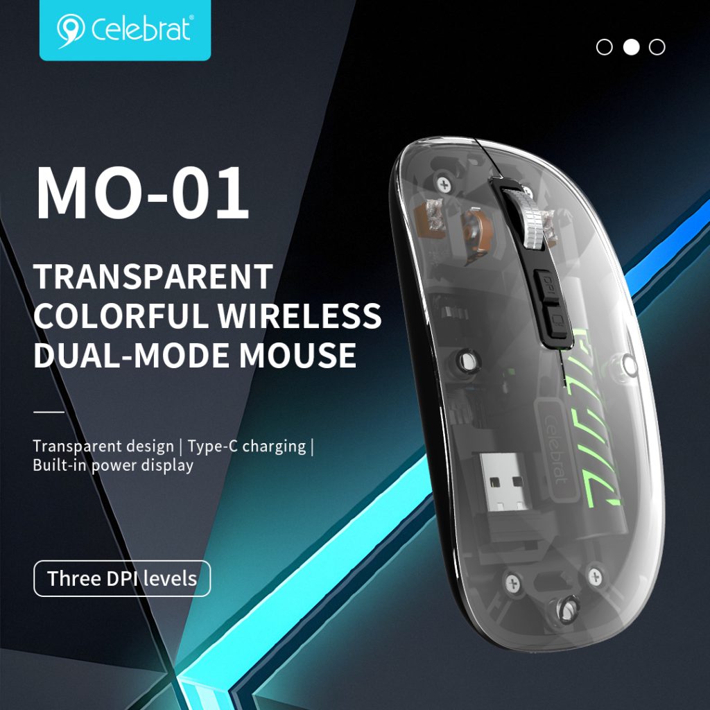 transparent colorful wireless dual-mode mouse