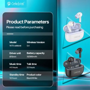 Celebrat W73 TWS Earbuds Product Parameters