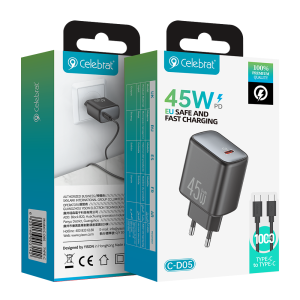 Celebrat C-D05 EU 45W Fast GaN Charger Product Packaging