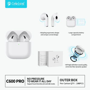 Hot-selling White Celebrat C600Pro TWS Earphones