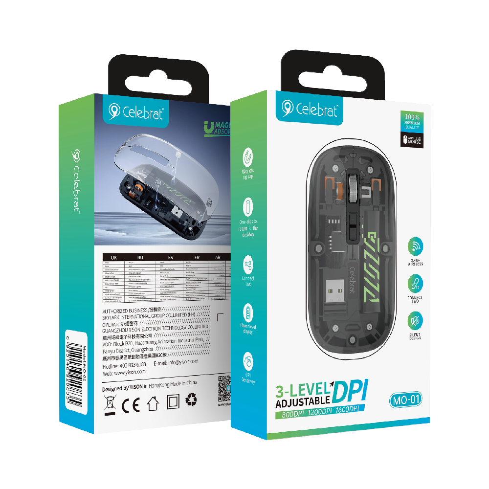 Celebrat MO-01 Wireless Silent Mouse Product Packaging