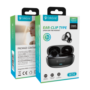 Celebrat W74 OWS Ear Clip Bluetooth Earbuds Product Packaging