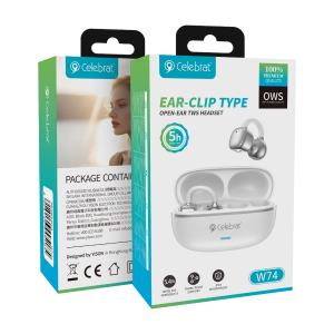 Celebrat W74 OWS Ear Clip Bluetooth Earbuds Product Packaging