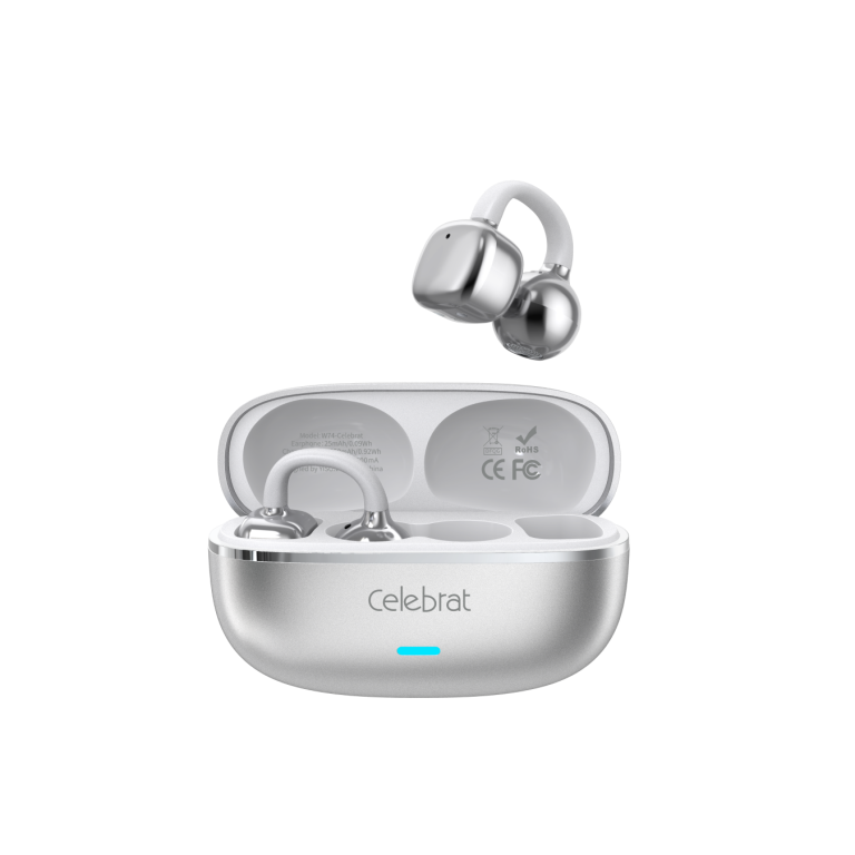 Hot-selling White Celebrat W74 OWS Ear Clip Bluetooth Earbuds