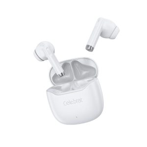 White Celebrat W75 Lightweight Hi-Fi TWS Earbuds