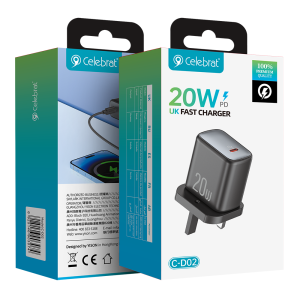Celebrat C-D02 UK 20W PD PPS Fast Charger Product Packaging