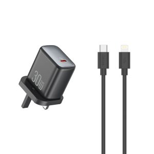 Celebrat C-D03 UK 30W GaN Fast Charging Charger Type-C to Lightning