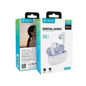 Celebrat White W73 TWS Earbuds Product Packaging