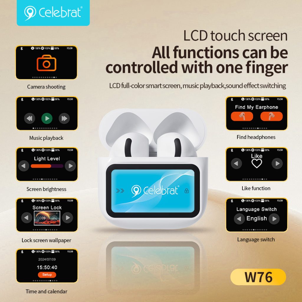 LCD touch screenAll functions can be controlled with one finger