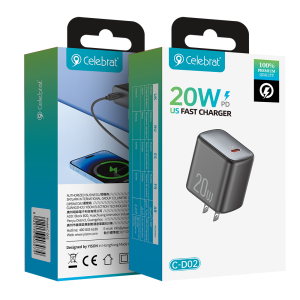 Celebrat C-D02 US PPS PD20W Fast Charger Product Packaging
