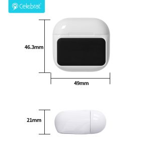 White Celebrat W76 TWS Earbuds with Smart Color Display