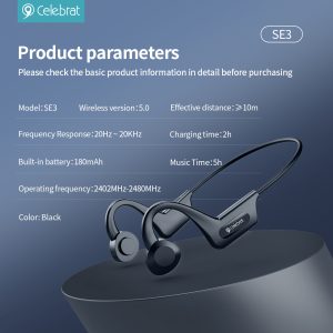 Celebrat SE3 Air Conduction Neckband Headphones Product Parameters