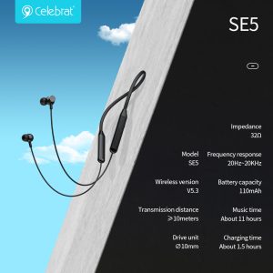 Celebrat SE5 Bluetooth 5.3 Neckband Sport Headphones Product Parameters