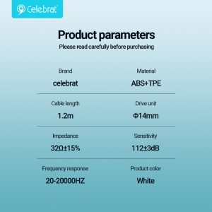 Celebrat E600 Lightning Earphones Product Parameters