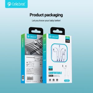 Celebrat E600 Lightning Earphones Product Packaging