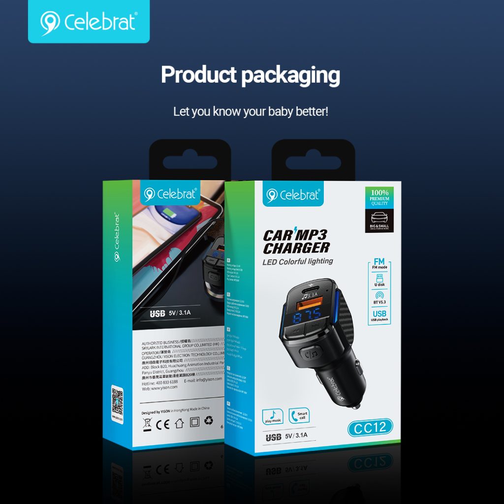 Celebrat CC12 30W Fast Car Charger Product Packaging