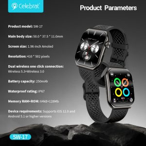 Celebrat SW-17 Smart Watch Product Parameters