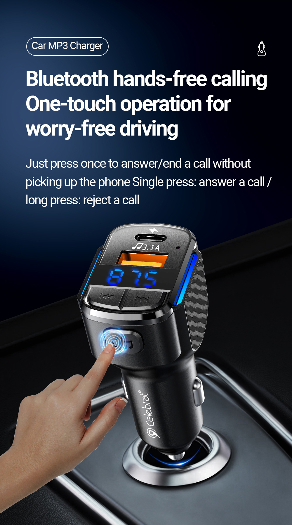 Bluetooth hands-free calling One-touch operation for worry-free driving