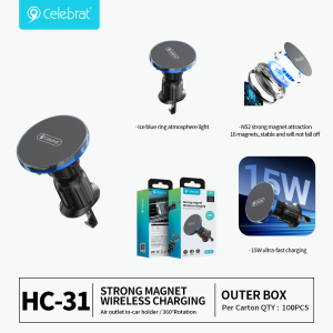 Hot-selling Celebrat HC-31 Magnetic Wireless Charging Car Vent Holder