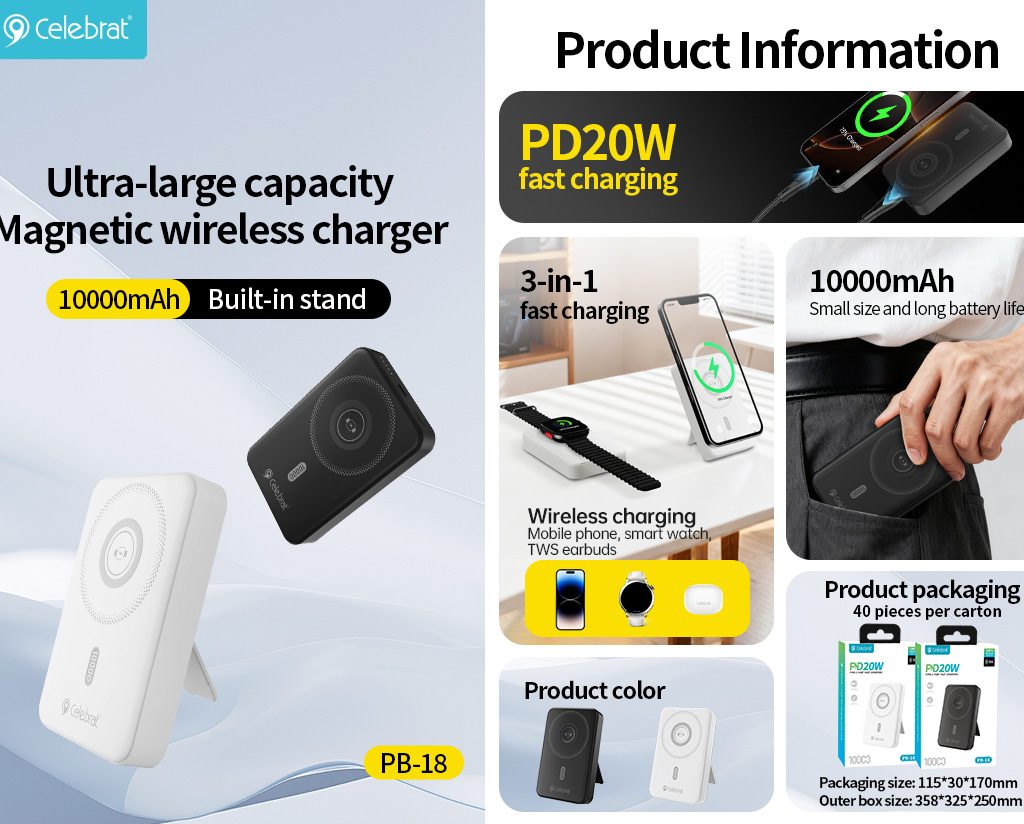 Celebrat PB-18 Magnetic Power Bank with MagSafe