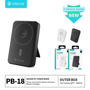Hot-selling Celebrat PB-18 Magnetic Power Bank with MagSafe