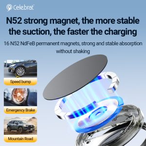 N52 strong magnet, the more stablethe suction, the faster the charging