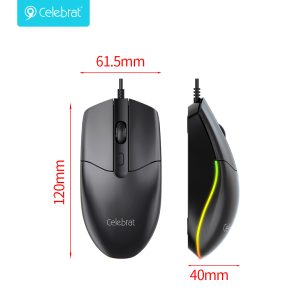 Celebrat MO-03 RGB Office & Gaming Mouse Size