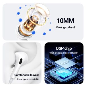 Celebrat E300 Type-C Wired Headphones with Mic Selling Point