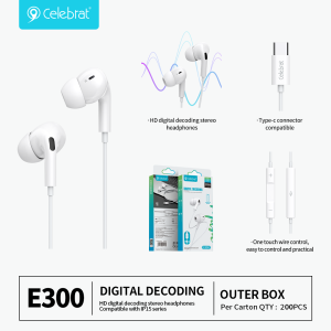 Hot selling Celebrat E300 Type-C Wired Headphones