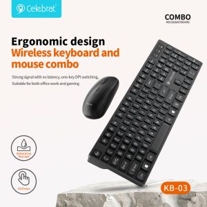 Ergonomic design Wireless keyboard and mouse combo