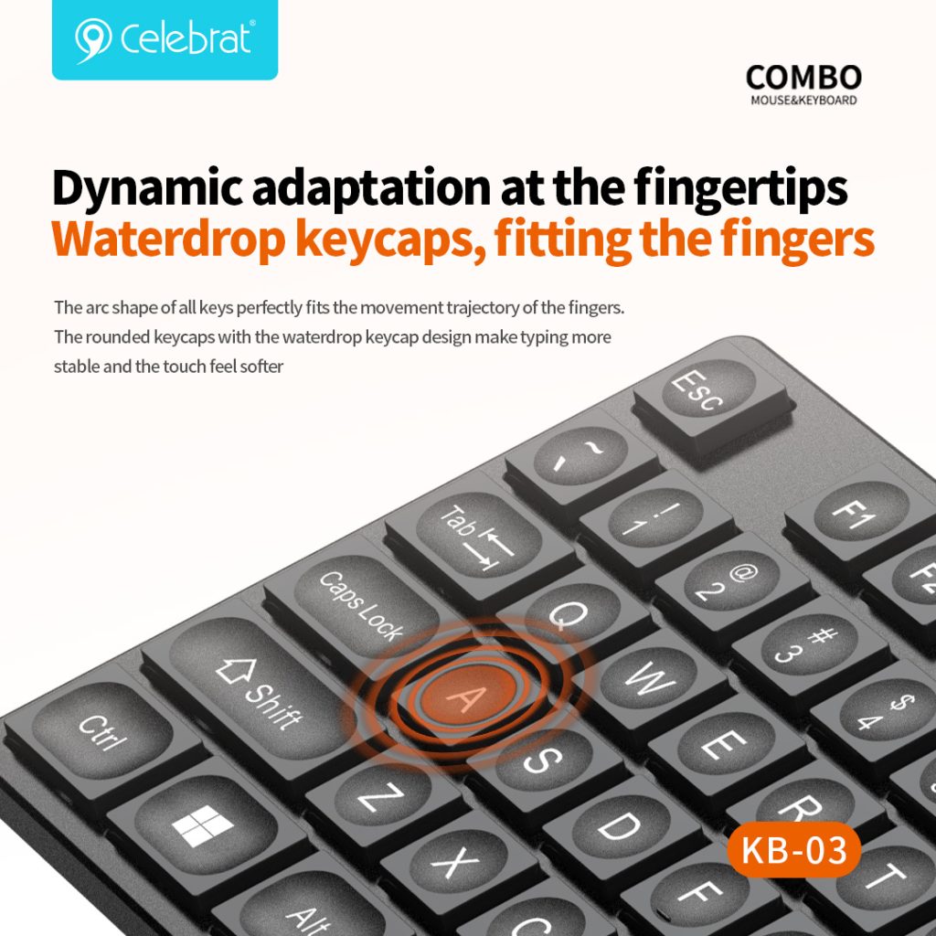 Dynamic adaptation at the fingertips Waterdrop keycaps,fitting the fingers