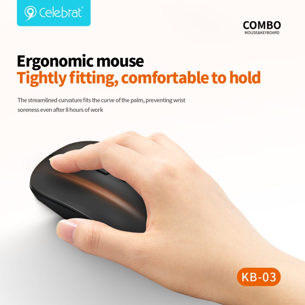 Ergonomic mouse Tightly fitting, comfortable to hold