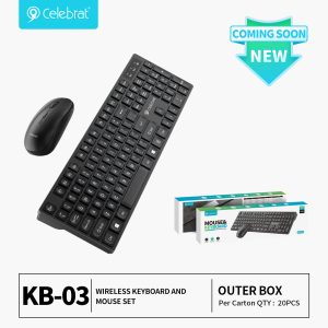 Hot-selling Celebrat KB-03 Silent Ergonomic Wireless Keyboard and Mouse Set