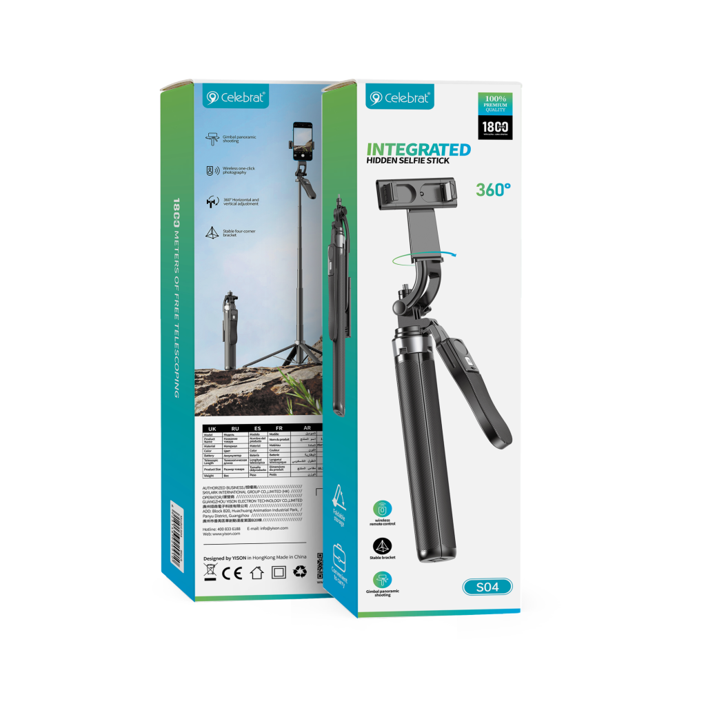Celebrat S04 Remote Selfie Stick Tripod Product Packaging