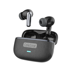 Black Celebrat W82 TWS - Leather & Metal Hi-Fi Earbuds