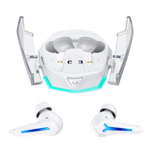 Celebrat W54 White Bluetooth 5.3 Gaming Earbuds, 53ms Low Latency Wireless Headphones