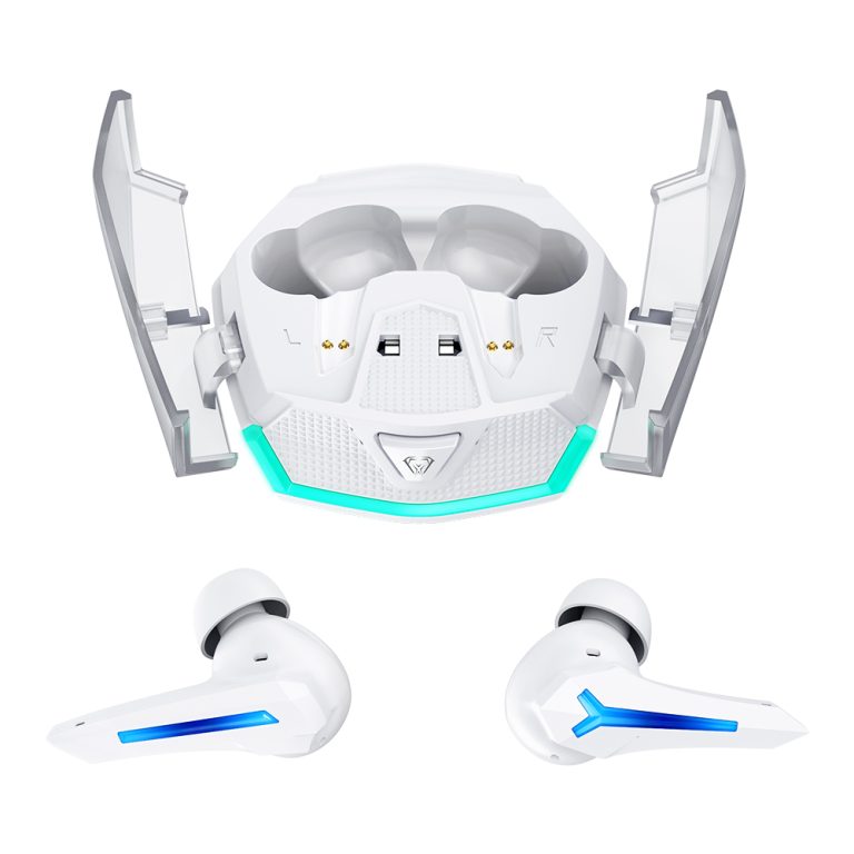Celebrat W54 White Bluetooth 5.3 Gaming Earbuds, 53ms Low Latency Wireless Headphones