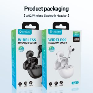 Celebrat W62 Bluetooth 5.3 25mAh Battery in-Ear TWS Headphones Product Packaging
