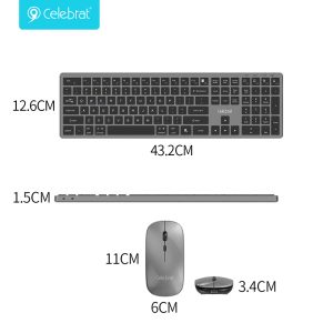 Celebrat KB-06 Wireless Silent Combo, 4-Device Switch Size