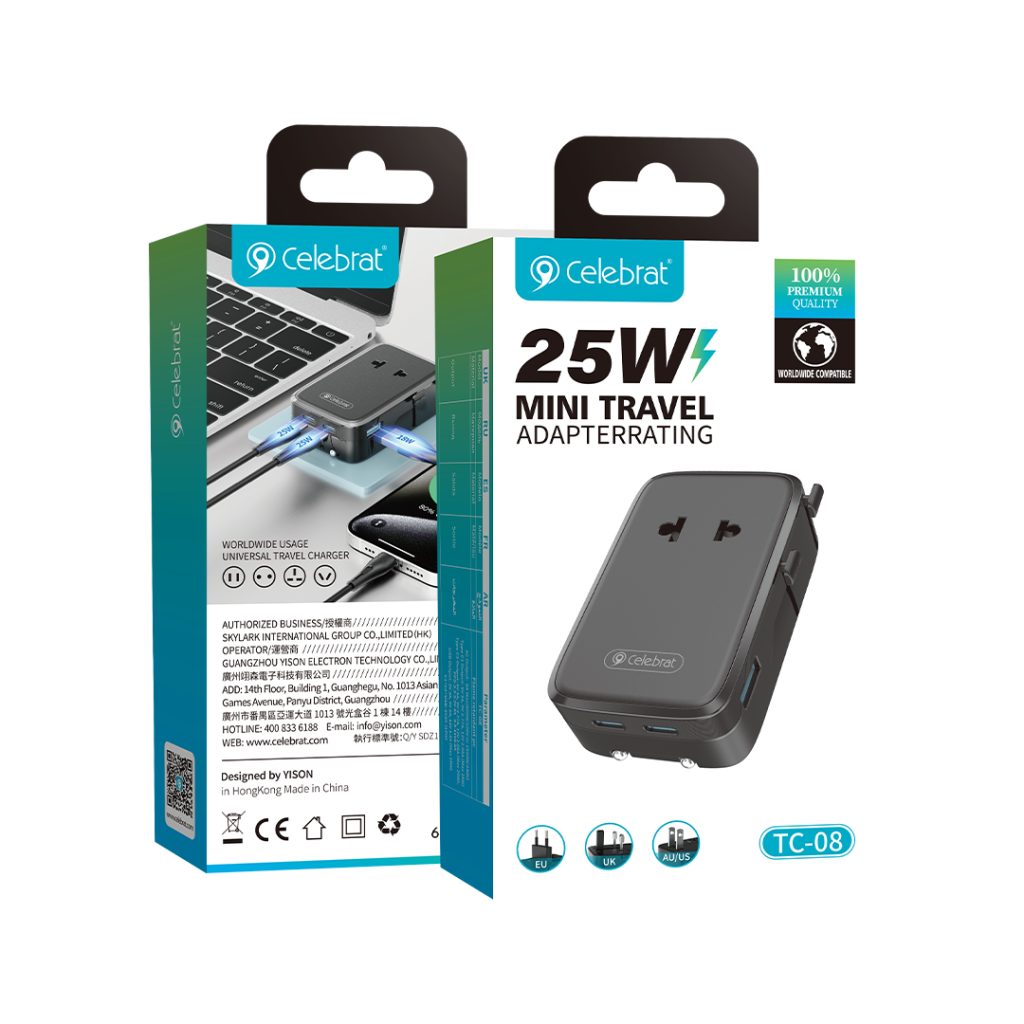 Celebrat TC-08 25W Slim Power Strip Product Packaging