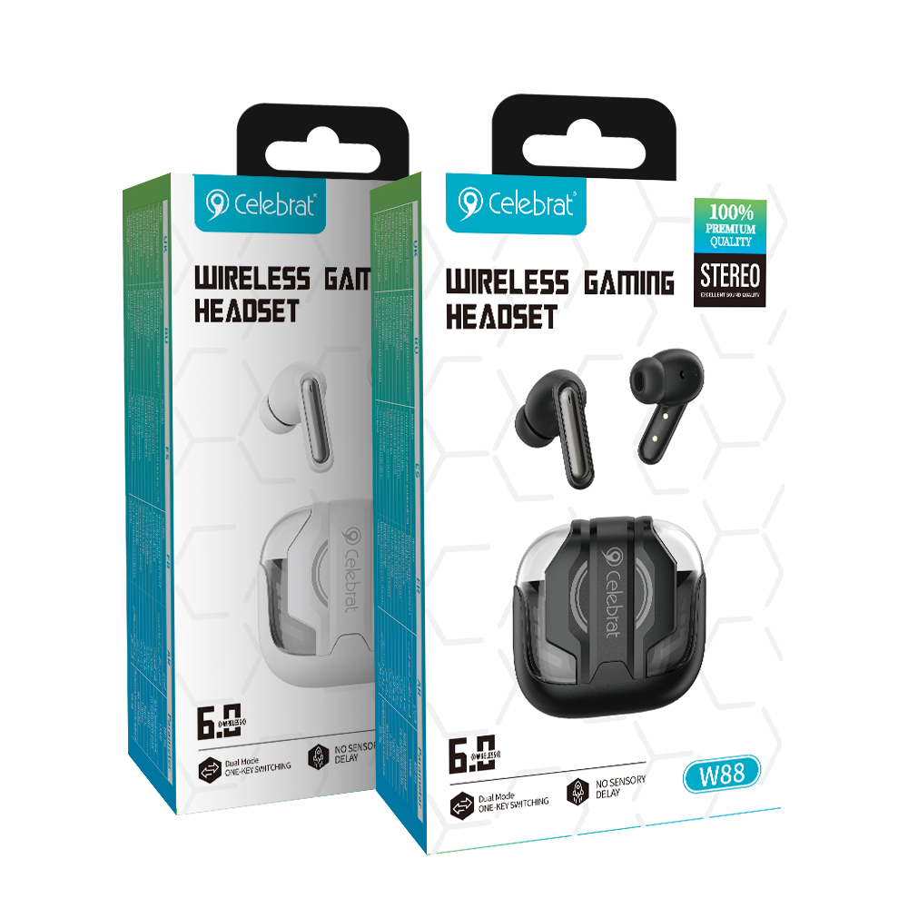 Celebrat W88 Low-Latency Gaming TWS Earbuds Product Packaging