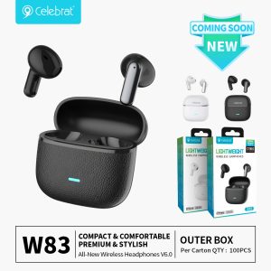  Hot-selling Celebrat W83 TWS Earbuds – Bluetooth 6.0
